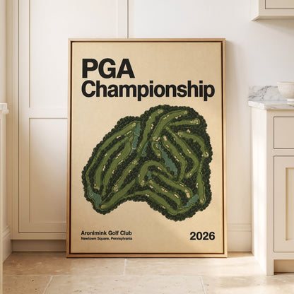 Championship Greens, green, beige, black nature wall art displayed in a styled interior, gallery view 2