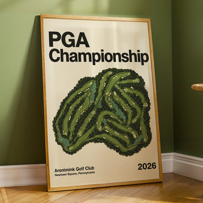 Championship Greens, green, beige, black nature wall art displayed in a styled interior, gallery view 3