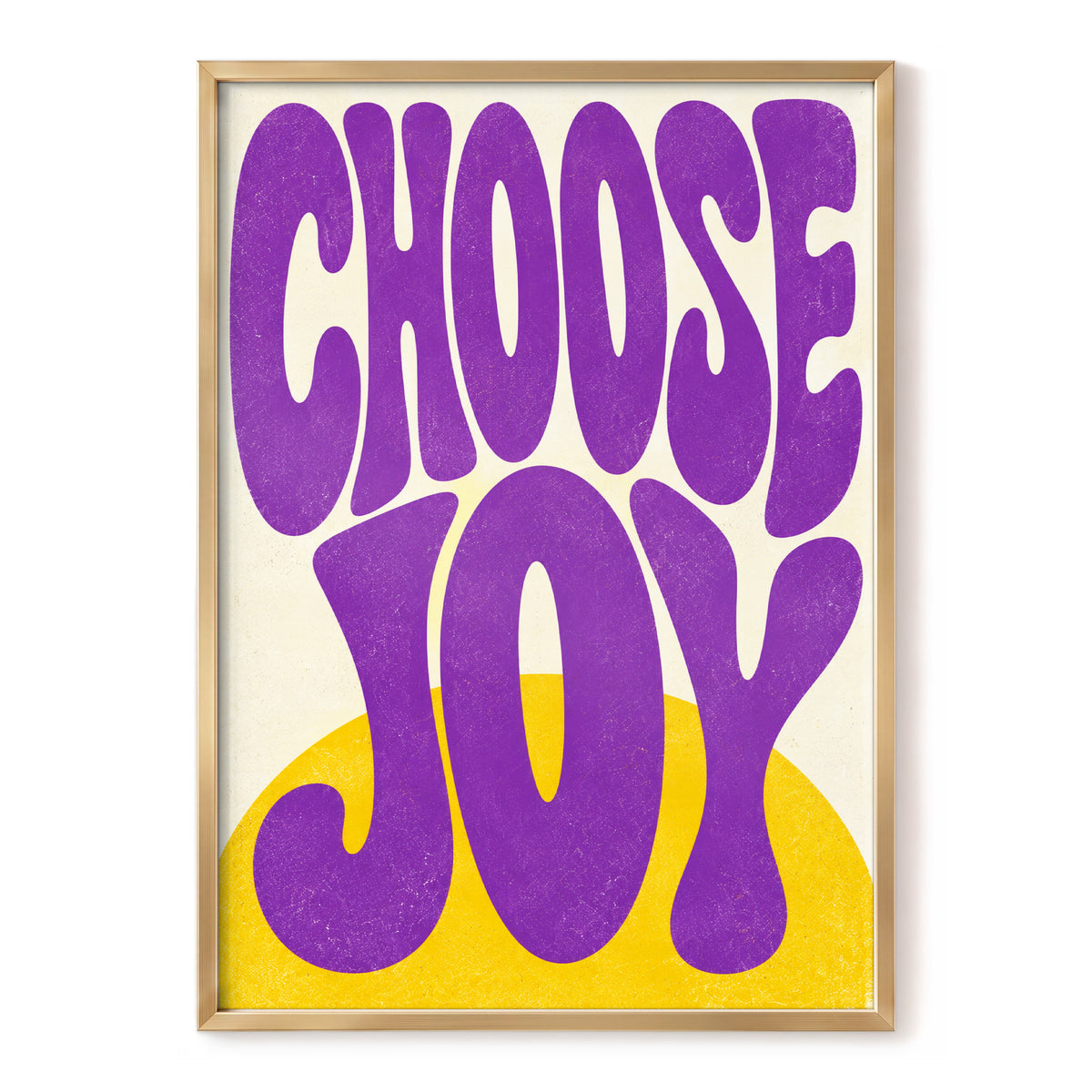 Choose Joy Purple Pop, purple, yellow, beige abstract wall art, front artwork view