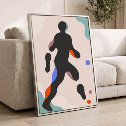 Chromatic Drift, black, pink, blue abstract wall art displayed in a styled interior, gallery view 8