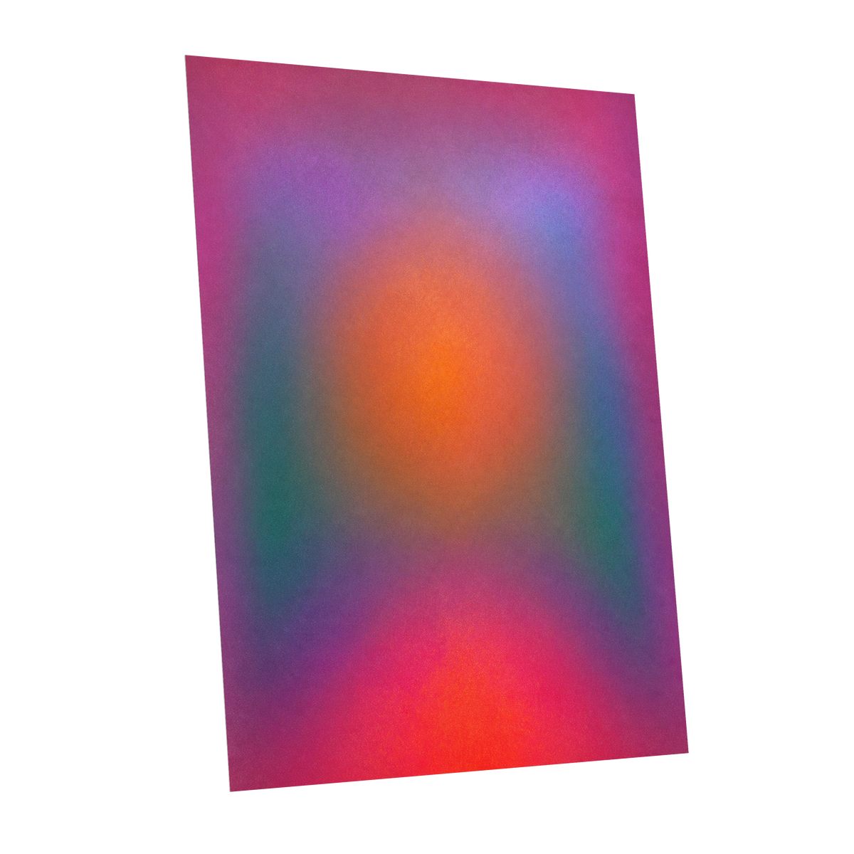Chromatic Ember, pink, purple, orange abstract wall art shown as a unframed poster wall art print