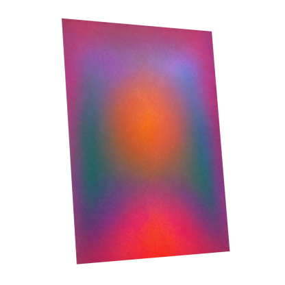 Chromatic Ember, pink, purple, orange abstract wall art shown as a unframed poster wall art print