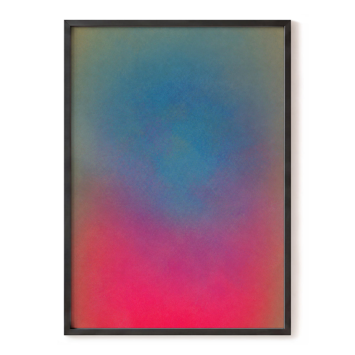 Chromatic Hush, blue, green, purple abstract wall art, front artwork view