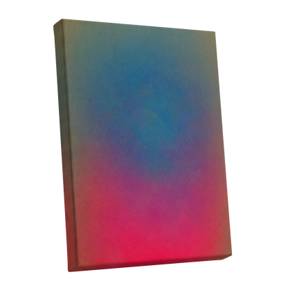 Chromatic Hush, blue, green, purple abstract wall art shown as a stretched canvas wall art