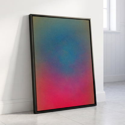 Chromatic Hush, blue, green, purple abstract wall art displayed in a styled interior, gallery view 4
