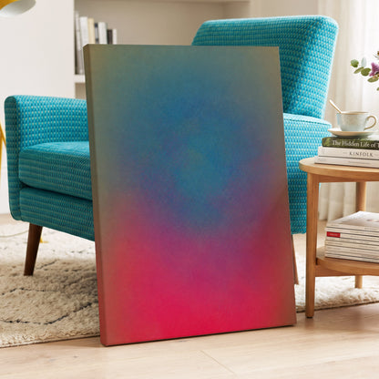 Chromatic Hush, blue, green, purple abstract wall art displayed in a styled interior, gallery view 7