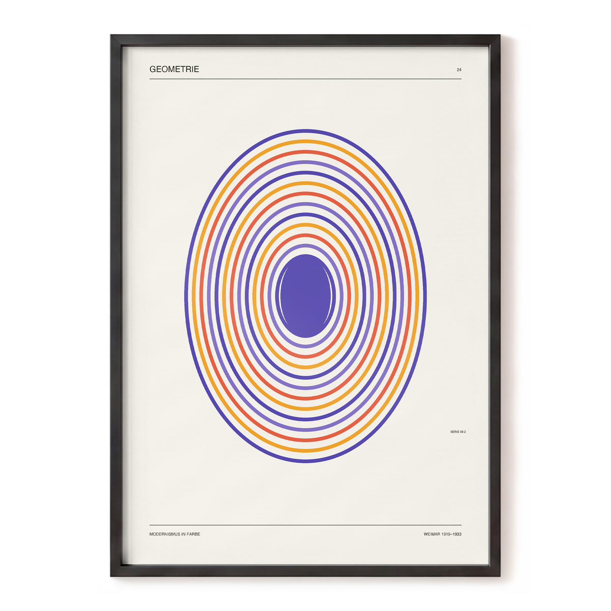 Chromatic Orbit, beige, purple, orange abstract wall art, front artwork view