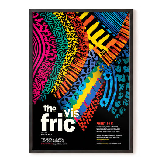 Chromatic Rhythm, black, blue, pink abstract wall art, front artwork view