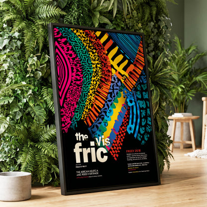 Chromatic Rhythm, black, blue, pink abstract wall art displayed in a styled interior, gallery view 1