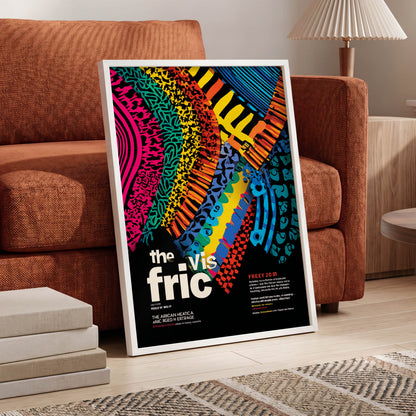 Chromatic Rhythm, black, blue, pink abstract wall art displayed in a styled interior, gallery view 6