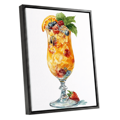 Citrus Garden Highball – black framed canvas option