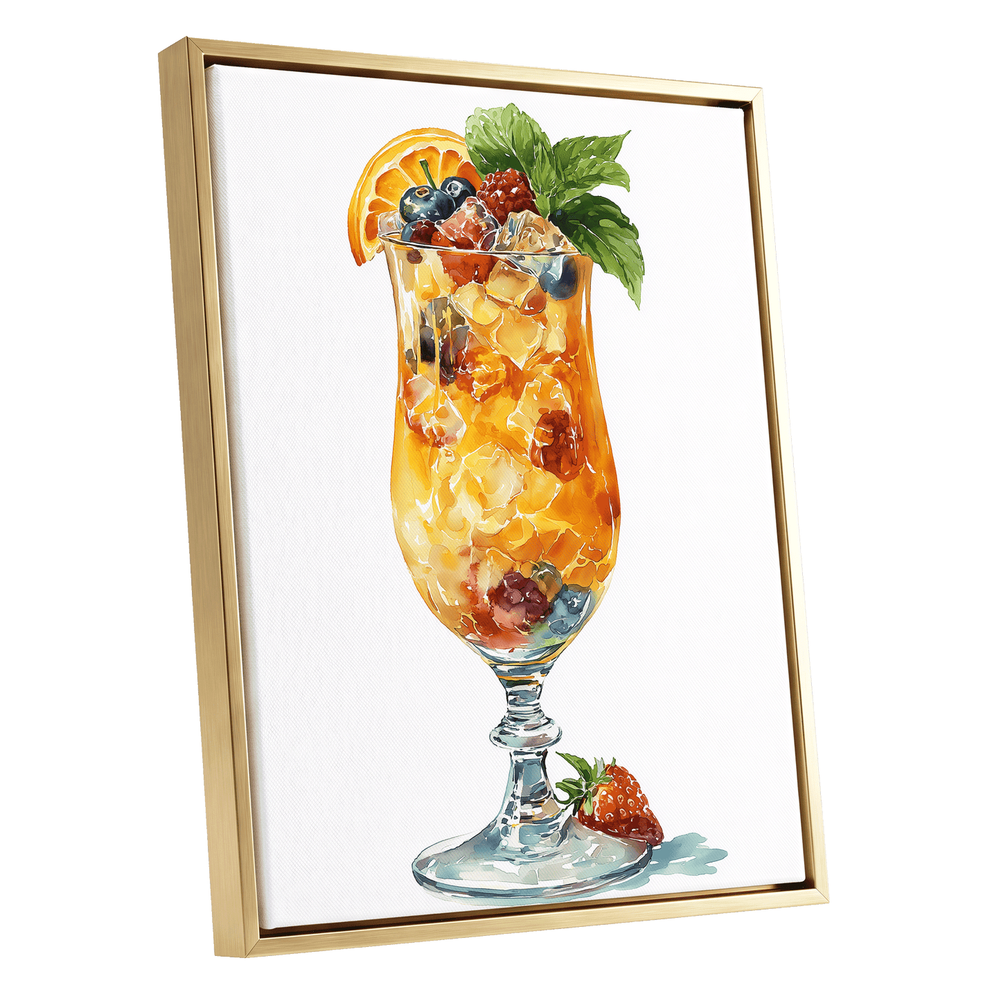 Citrus Garden Highball – gold framed canvas option