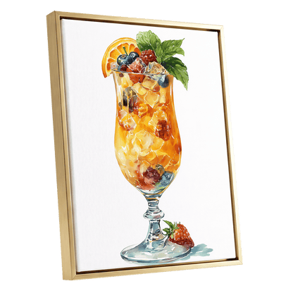 Citrus Garden Highball – gold framed canvas option