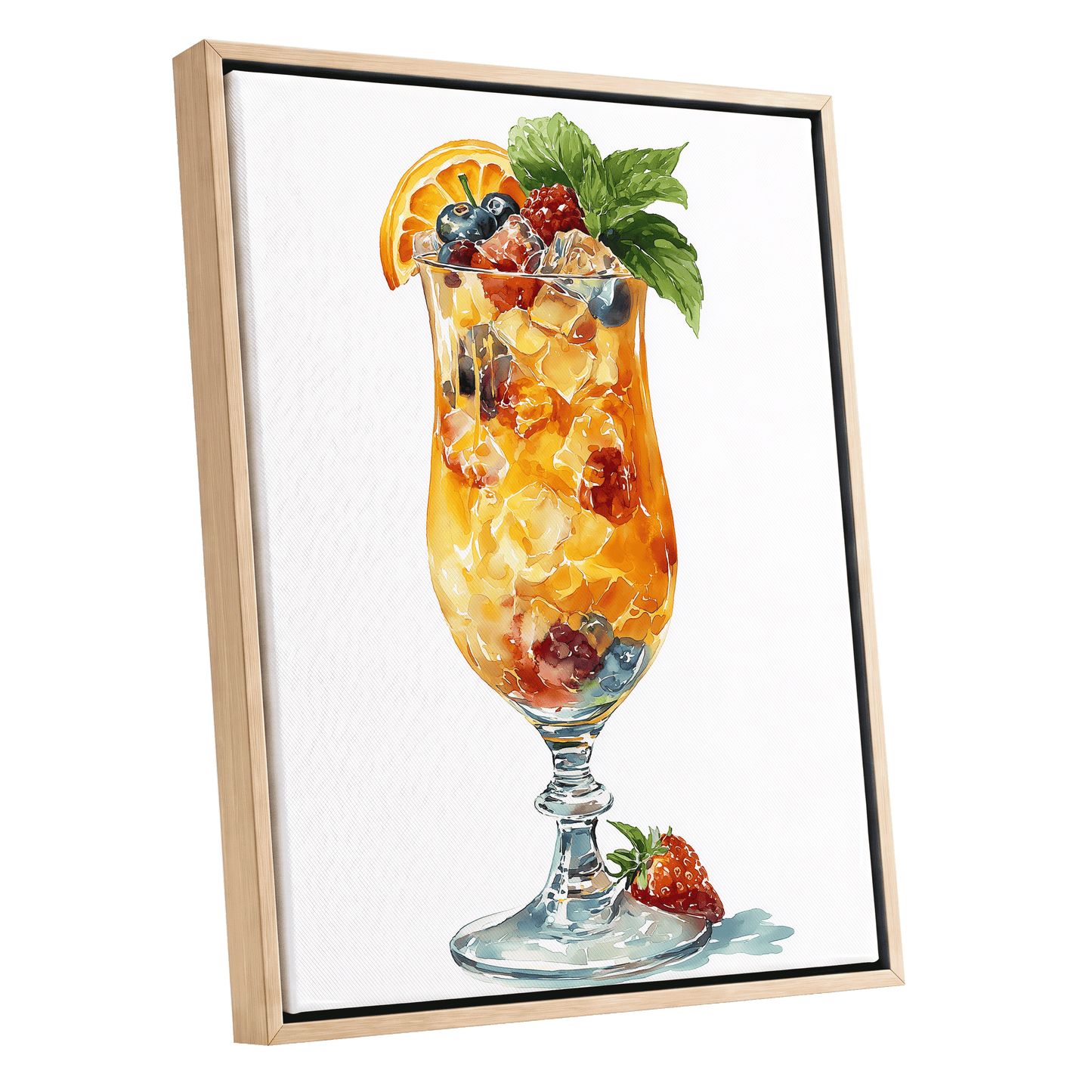 Citrus Garden Highball – oak framed canvas option