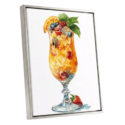 Citrus Garden Highball – silver framed canvas option