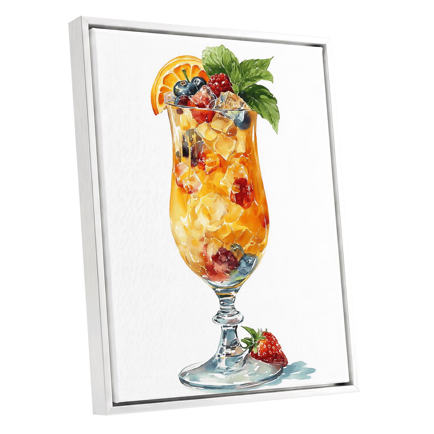 Citrus Garden Highball – white framed canvas option