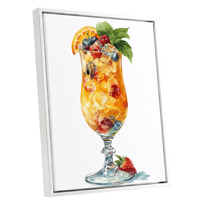 Citrus Garden Highball – white framed canvas option