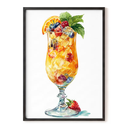 Citrus Garden Highball – white, orange, yellow minimalist wall art, front view