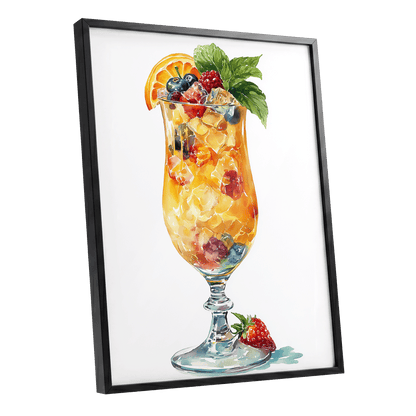 Citrus Garden Highball – black framed poster option