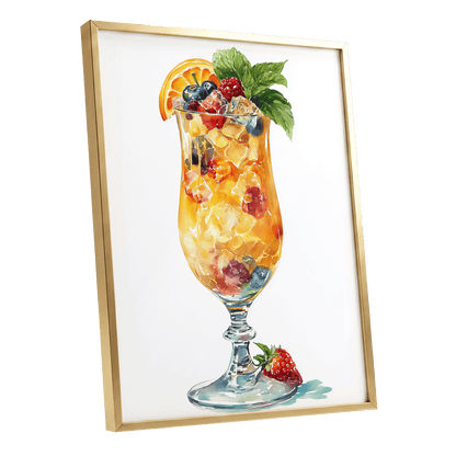 Citrus Garden Highball – gold framed poster option