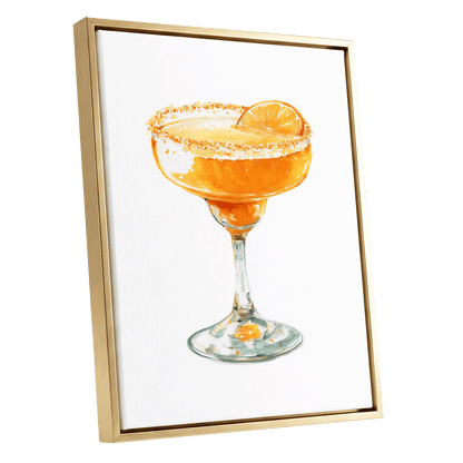 Citrus Hour – gold framed canvas option