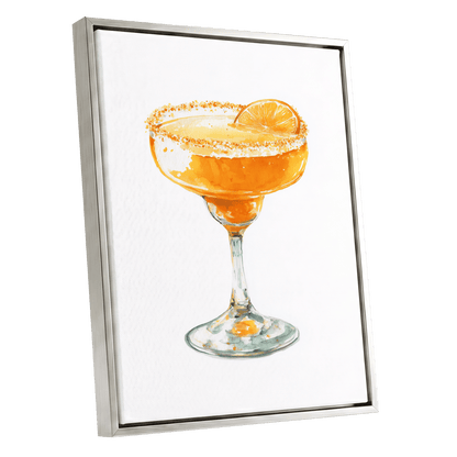 Citrus Hour – silver framed canvas option