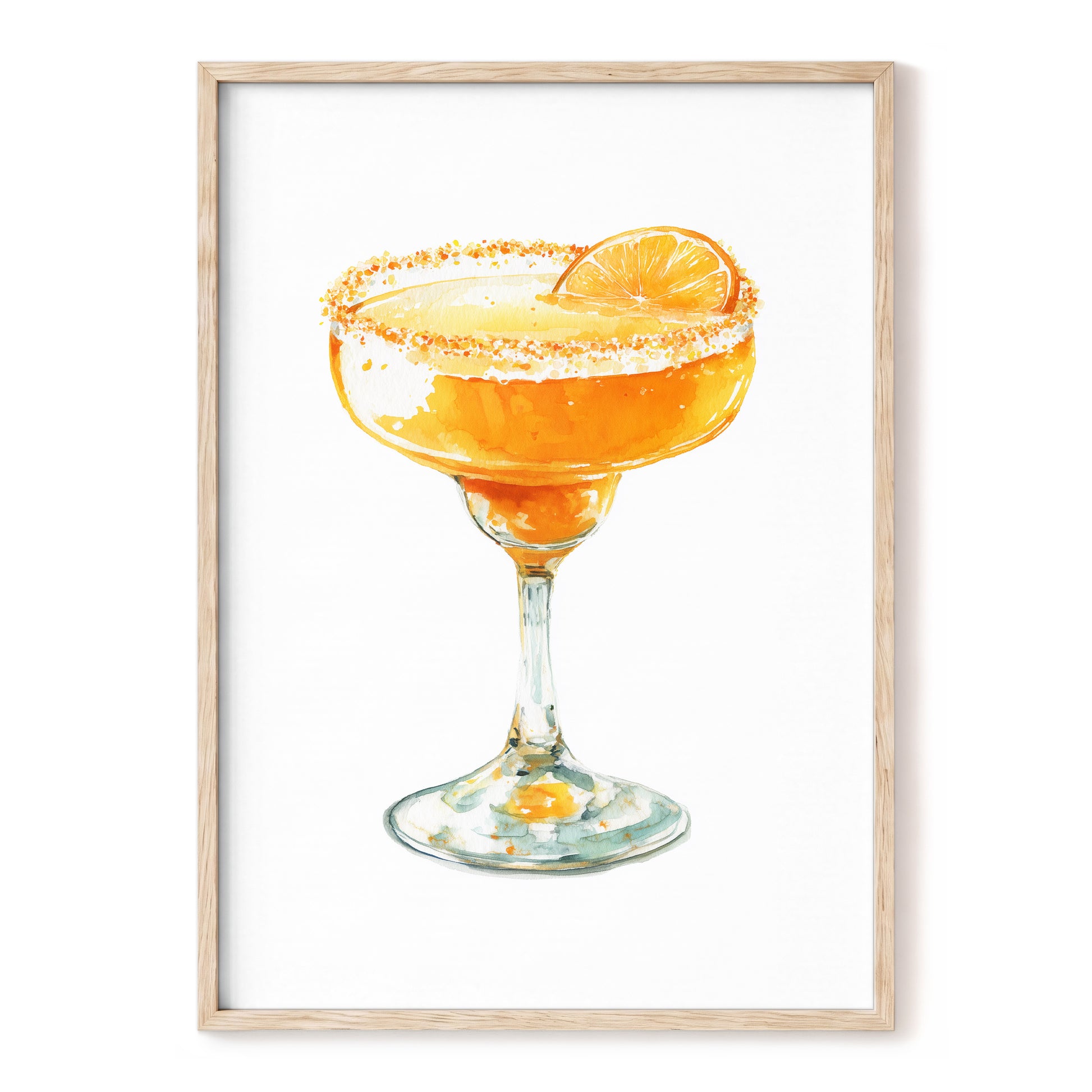 Citrus Hour – orange, yellow, white minimalist wall art, front view