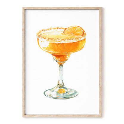 Citrus Hour – orange, yellow, white minimalist wall art, front view