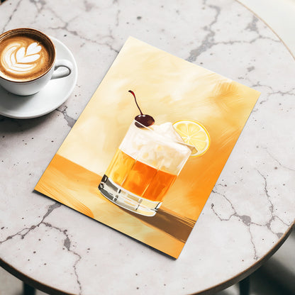 Citrus Nightcap, orange, beige, white minimalist wall art displayed in a styled interior, gallery view 3
