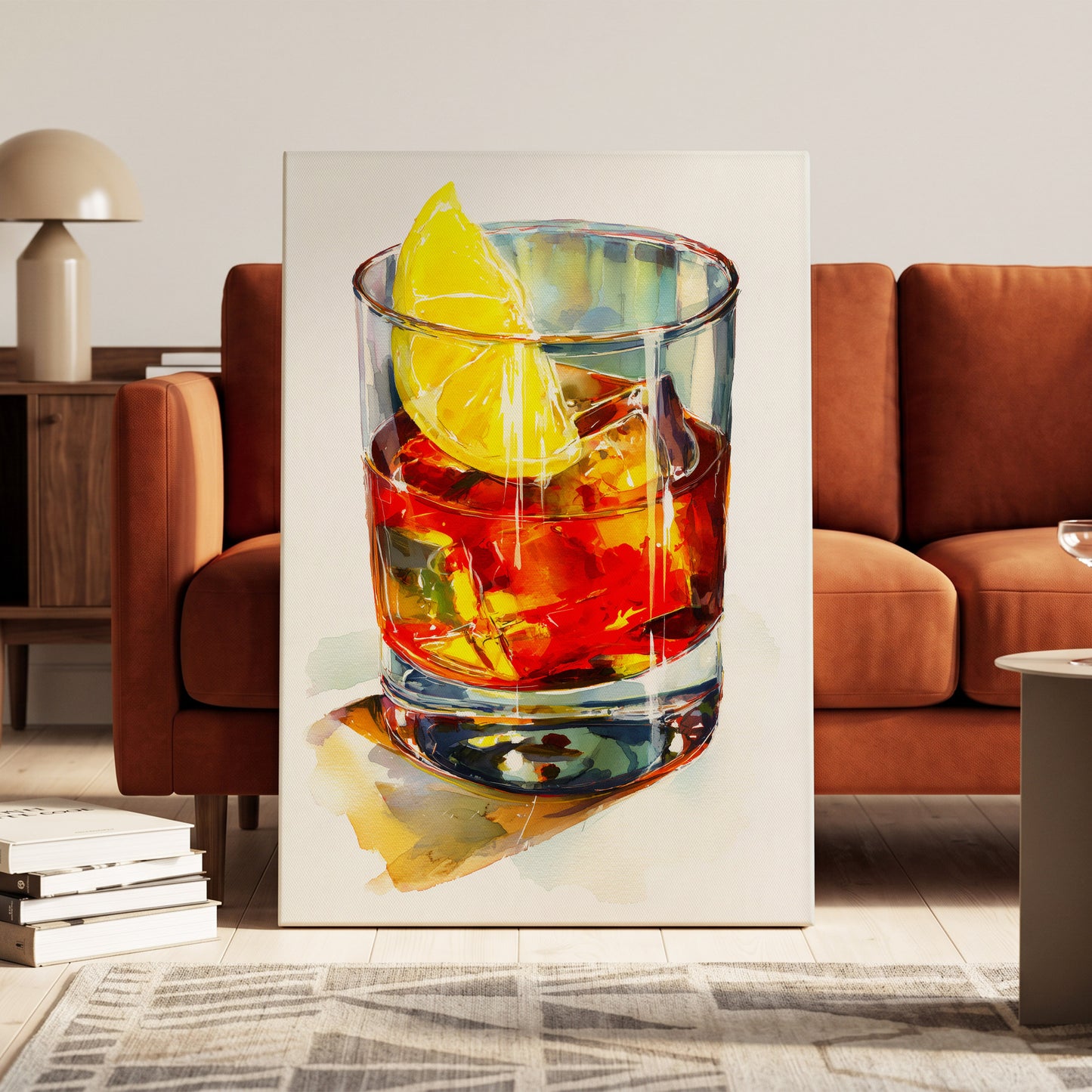 Citrus on the Rocks – canvas wall art in a styled interior, gallery view 1