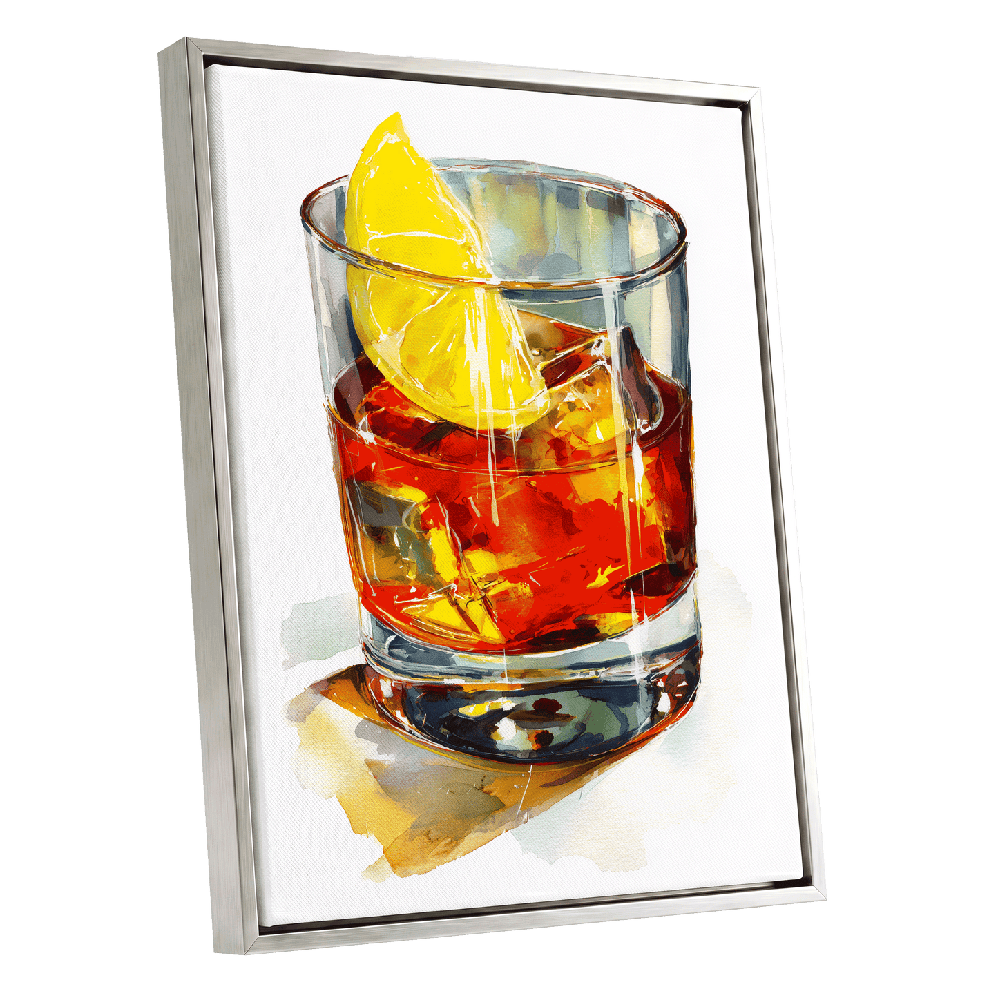 Citrus on the Rocks – silver framed canvas option