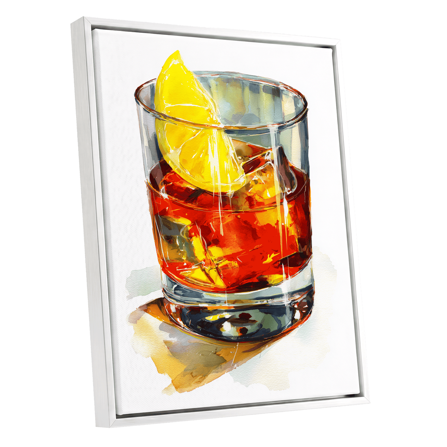 Citrus on the Rocks – white framed canvas option
