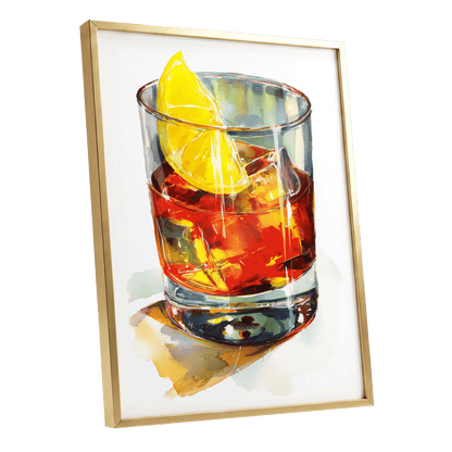 Citrus on the Rocks – gold framed poster option