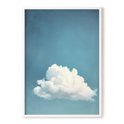 Cloud in Quiet Blue, blue, white, gray nature wall art, front artwork view