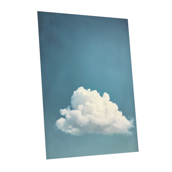 Cloud in Quiet Blue, blue, white, gray nature wall art shown as a unframed poster wall art print