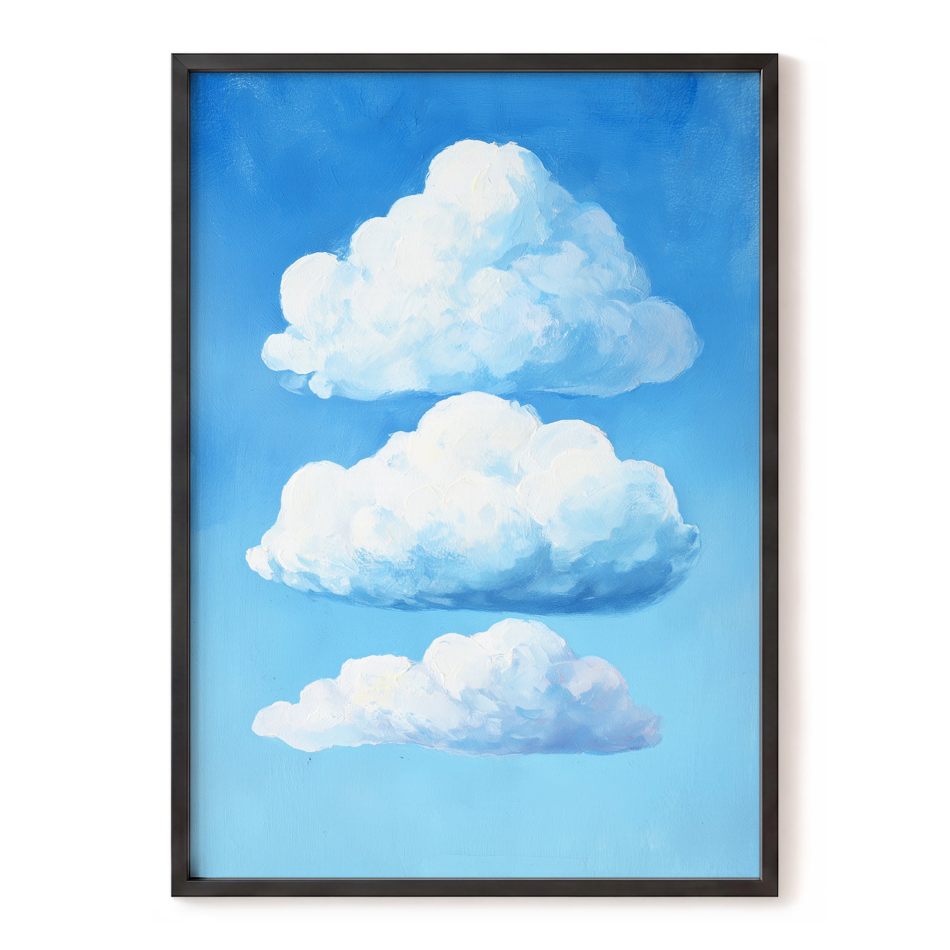 Cloud Study in Blue, blue, white, gray nature wall art, front artwork view