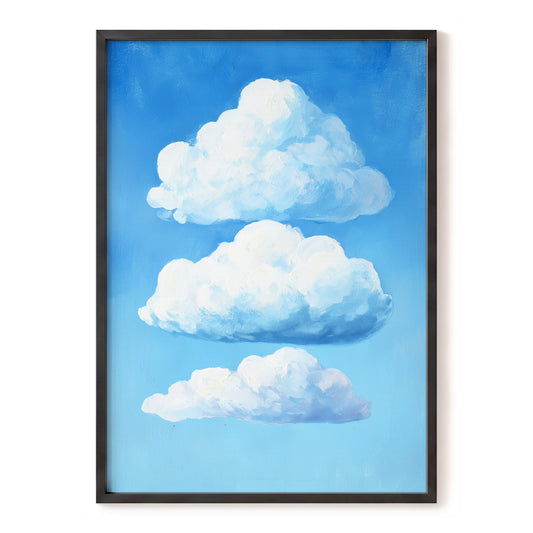 Cloud Study in Blue, blue, white, gray nature wall art, front artwork view