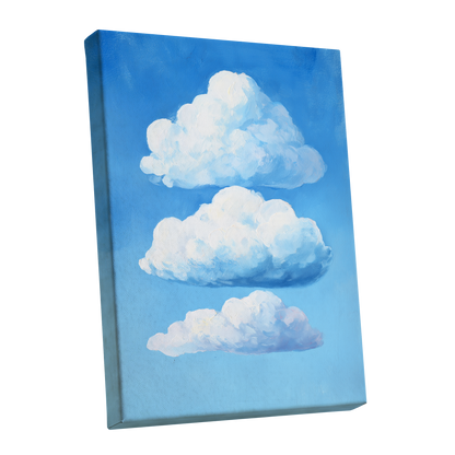 Cloud Study in Blue, blue, white, gray nature wall art shown as a stretched canvas wall art