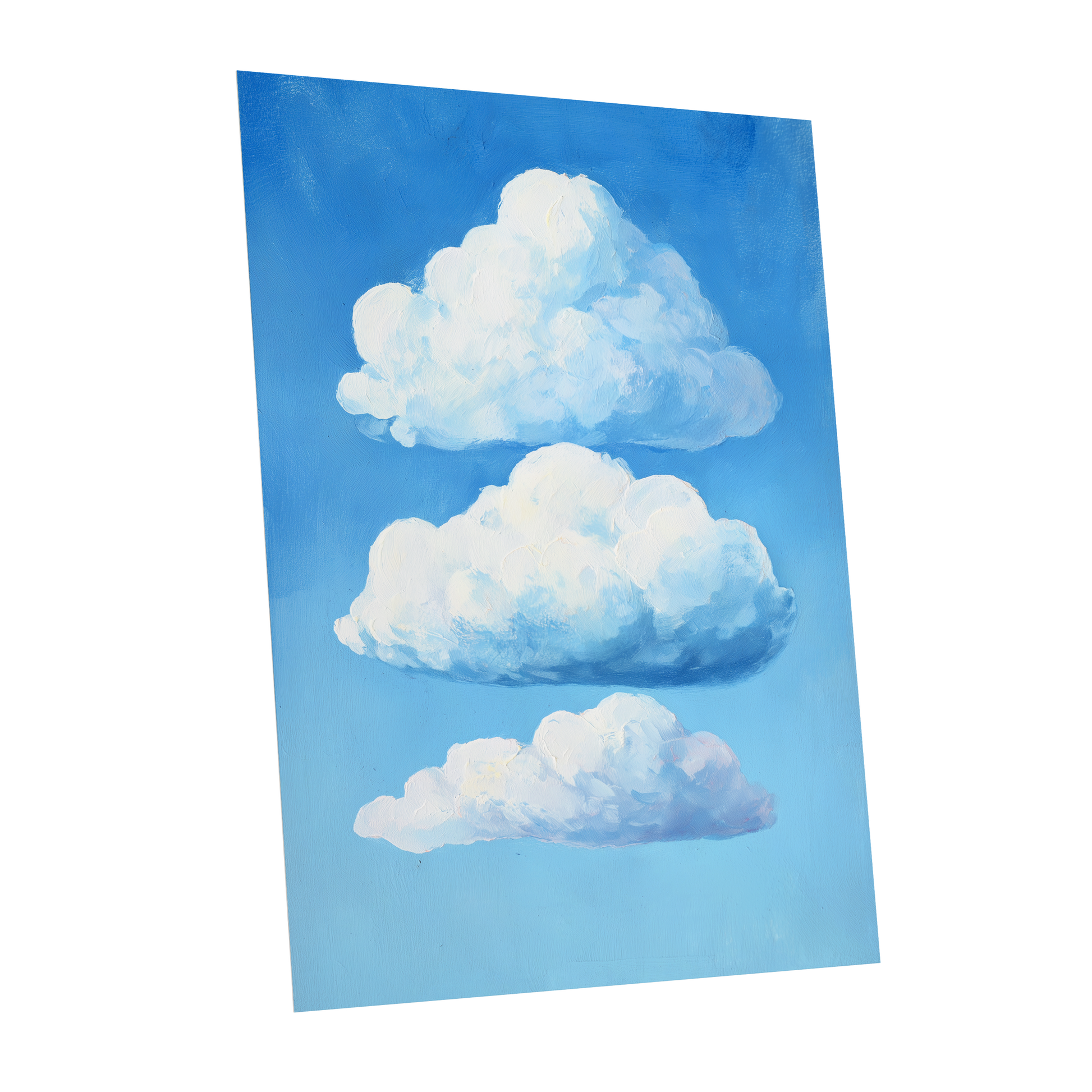 Cloud Study in Blue, blue, white, gray nature wall art shown as a unframed poster wall art print