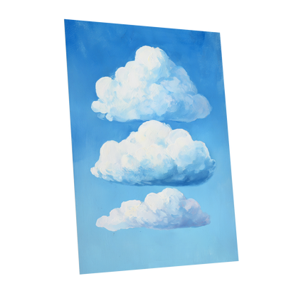 Cloud Study in Blue, blue, white, gray nature wall art shown as a unframed poster wall art print