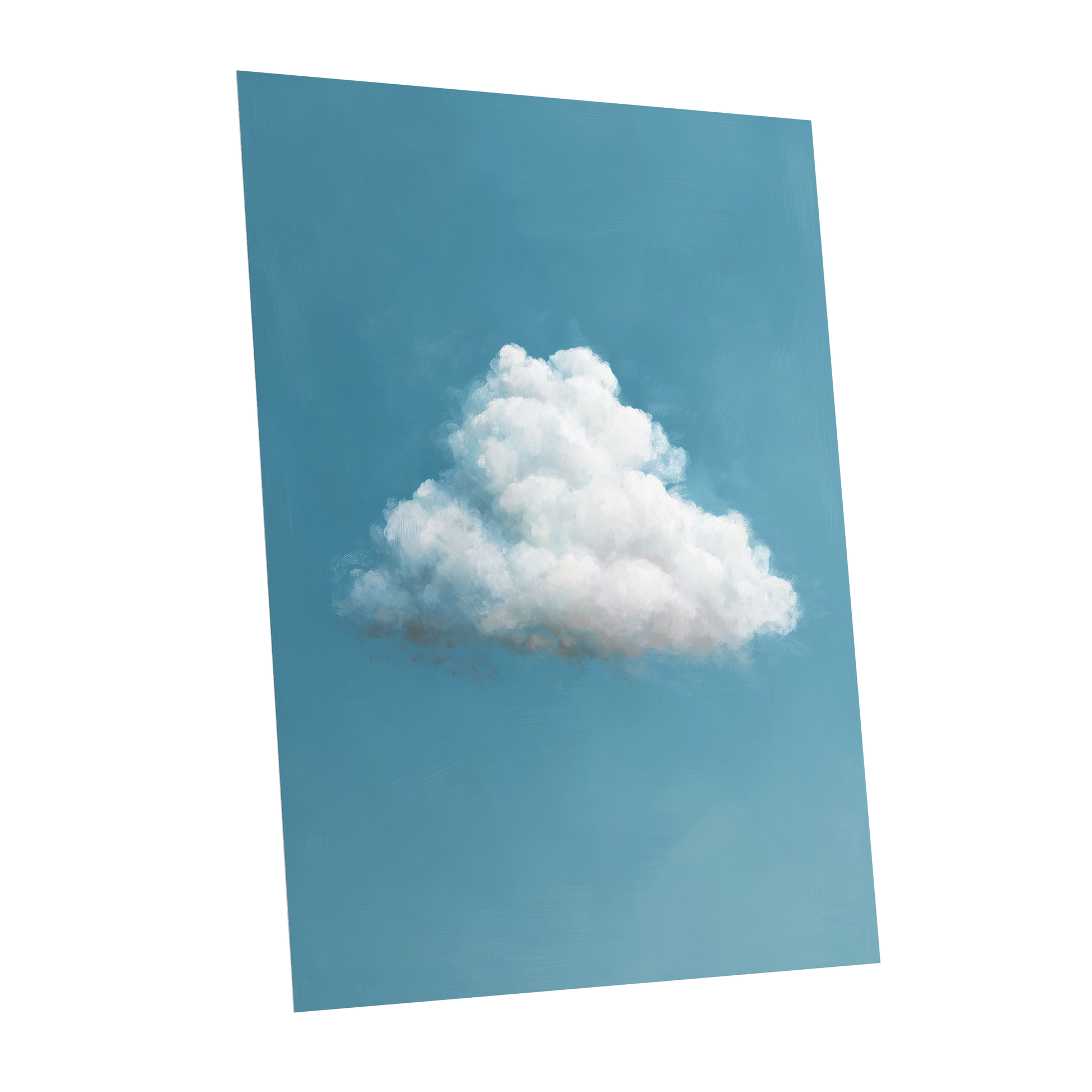 Cloudborne Calm, blue, white, gray nature wall art shown as a unframed poster wall art print
