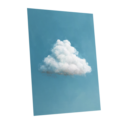 Cloudborne Calm, blue, white, gray nature wall art shown as a unframed poster wall art print