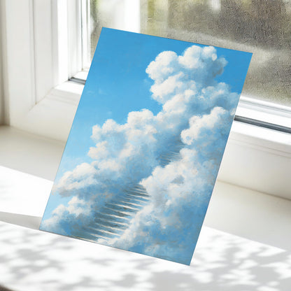Cloudborne Passage, blue, white, gray nature wall art displayed in a styled interior, gallery view 5