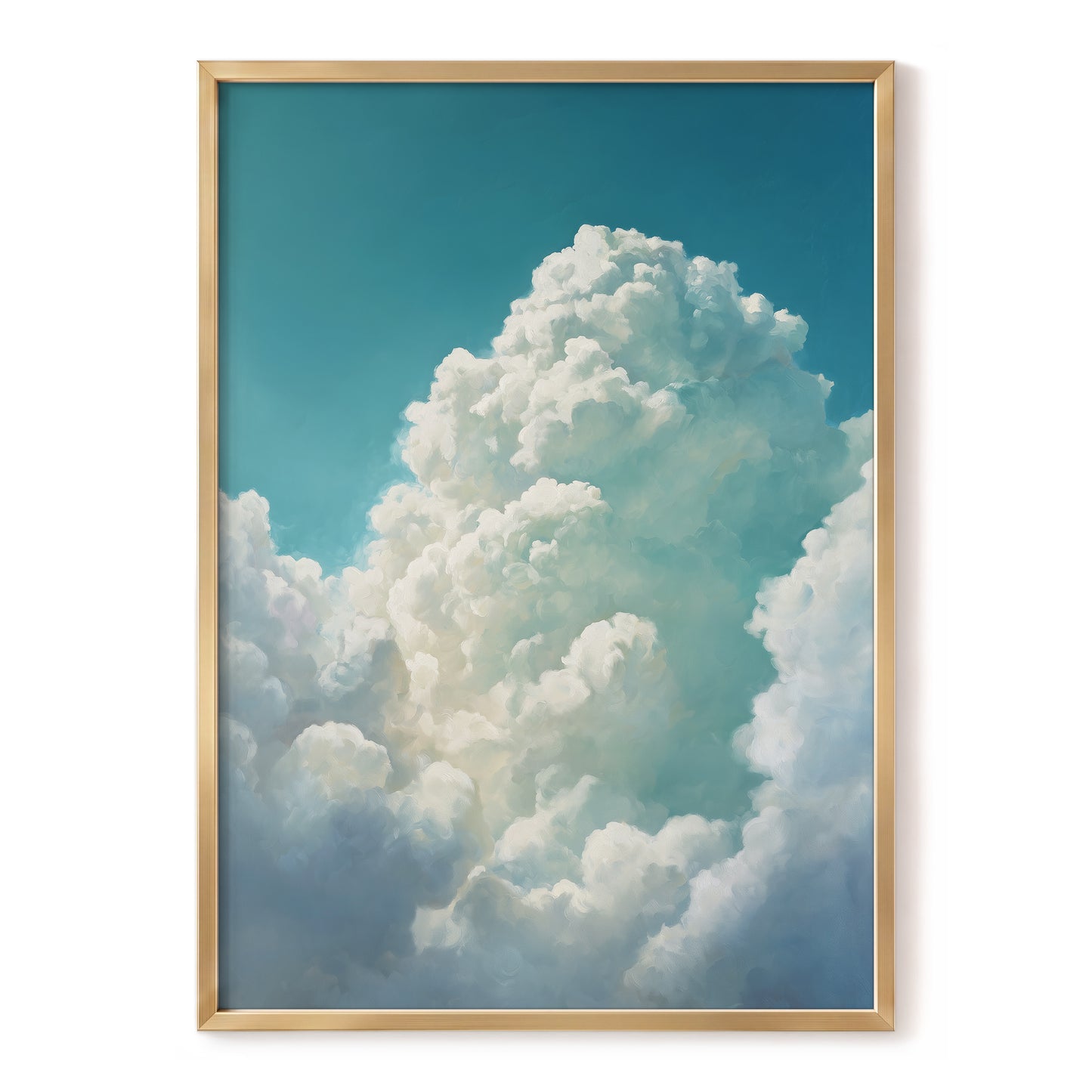 Clouds Above the Blue, blue, white, gray nature wall art, front artwork view