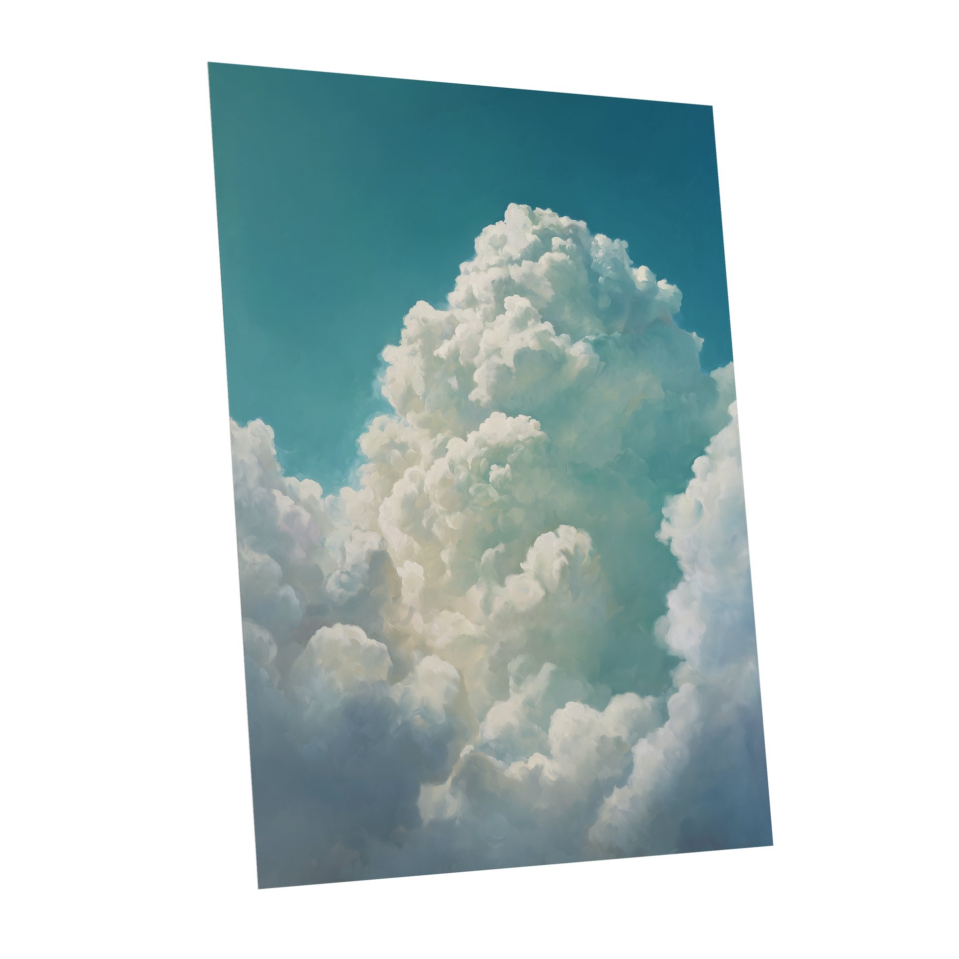 Clouds Above the Blue, blue, white, gray nature wall art shown as a unframed poster wall art print