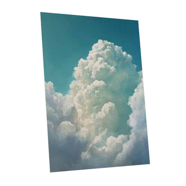 Clouds Above the Blue, blue, white, gray nature wall art shown as a unframed poster wall art print
