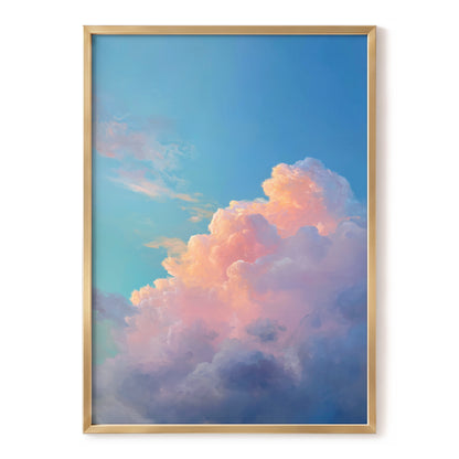 Clouds at Blush Hour, blue, pink, purple nature wall art, front artwork view