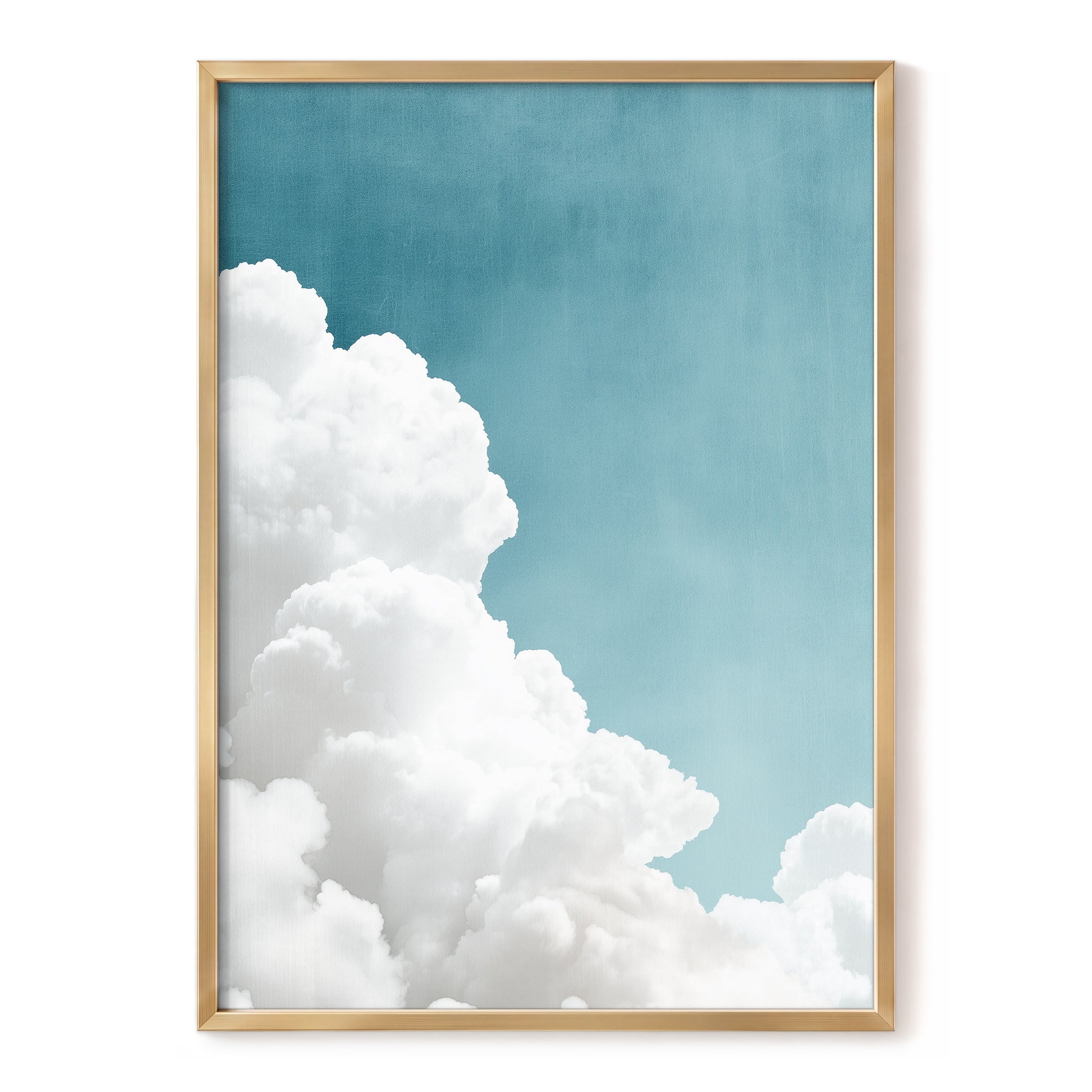 Clouds in Quiet Blue, blue, white, gray nature wall art, front artwork view