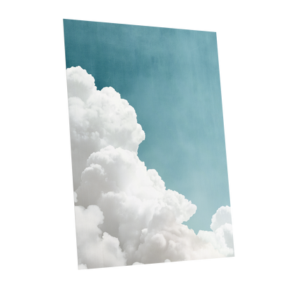 Clouds in Quiet Blue, blue, white, gray nature wall art shown as a unframed poster wall art print