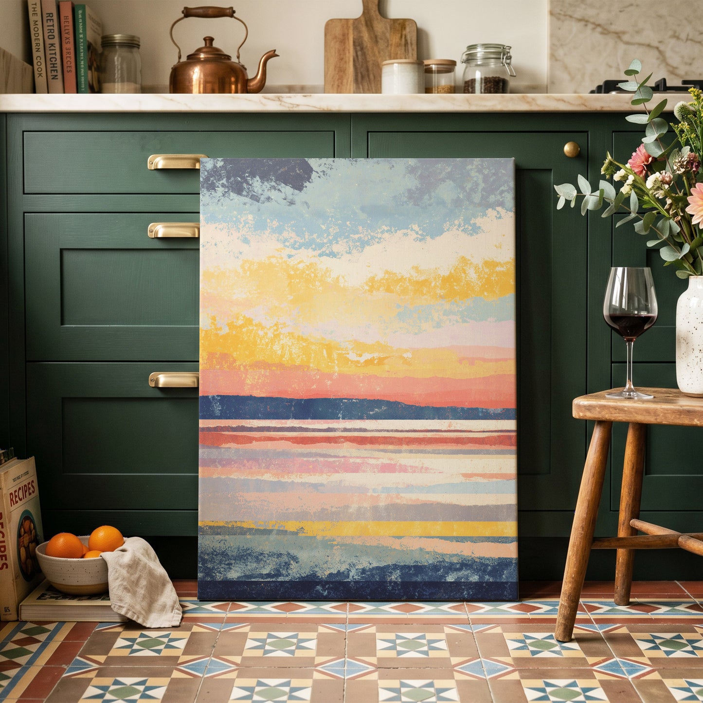 Coastal Colour Fields – canvas wall art in a styled interior, gallery view 1